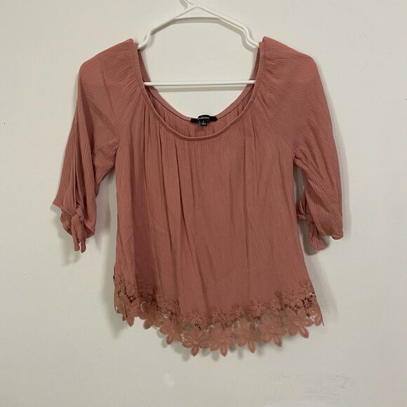 A Mauve Boho Peasant Top - Picture 1 of 1